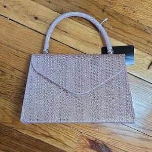 NWT Rose Gold Sparkly Evening Bag